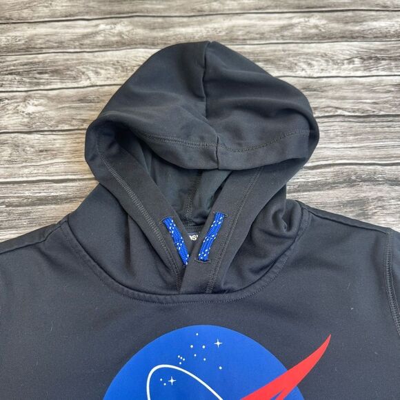 Lands End Youth Kids Boys NASA Hoodie Black Blue White Red L LG Large 10-12 Cozy - Picture 6 of 13